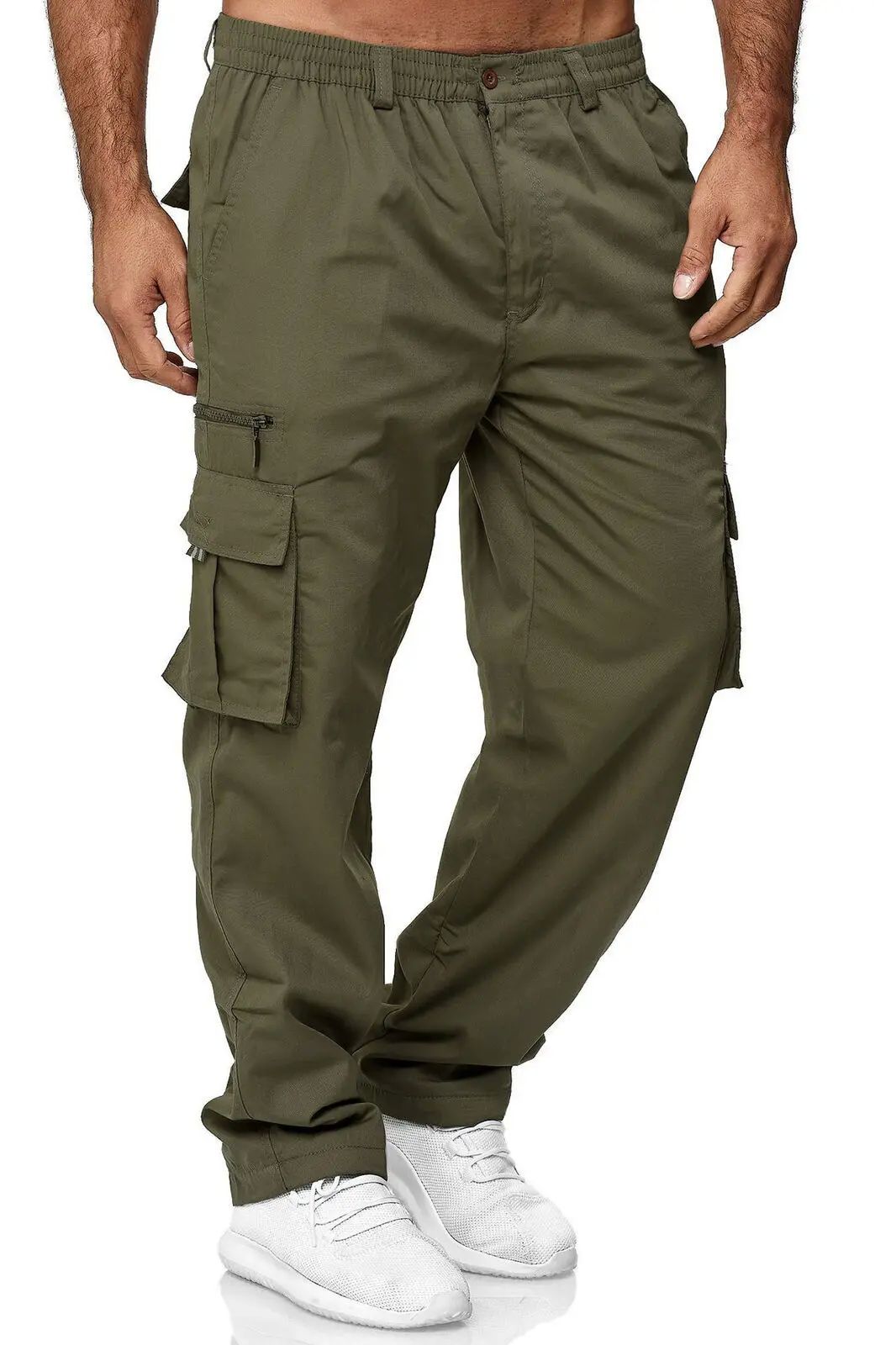 Men's Casual Multi-Pocket Loose Straight Tooling Pants Outdo-图2