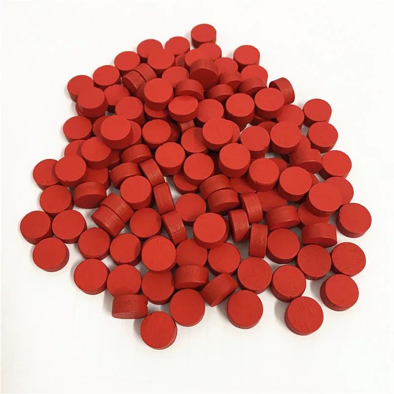 100Pcs Diameter 10*5MM Pawn Wooden Game Pieces Colorful Pawn - 图3