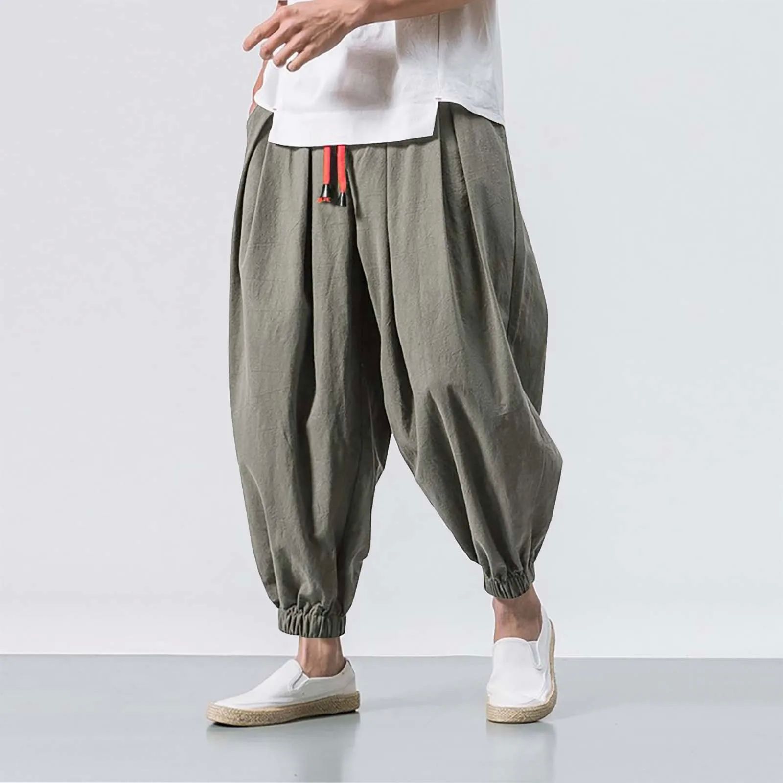 Fashion Loose Casual Wide Pants Men's Elasticated Pants Leg - 图2