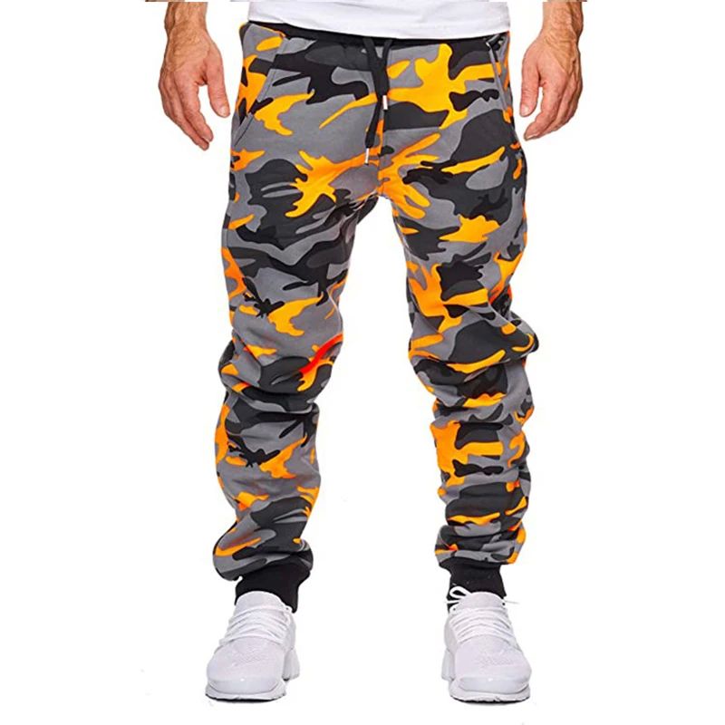 Men Trousers Casual Jogger Camouflage Ankle Banded Mid Waist - 图0