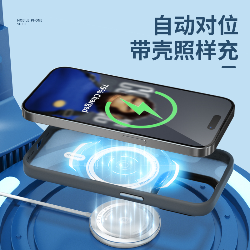 蓝猩适用苹果15promax手机壳肤感磁吸iPhone14保护套IP15Pro防摔13全包ultra硅胶plus磨砂大男女款猩猩硬后壳 - 图0