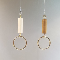 Clothing Store Hanger Gold Ring Hanging Wood Stick Steel Wire Suspension Hanger Rack Womens Clothing Hanging Clothes Chain