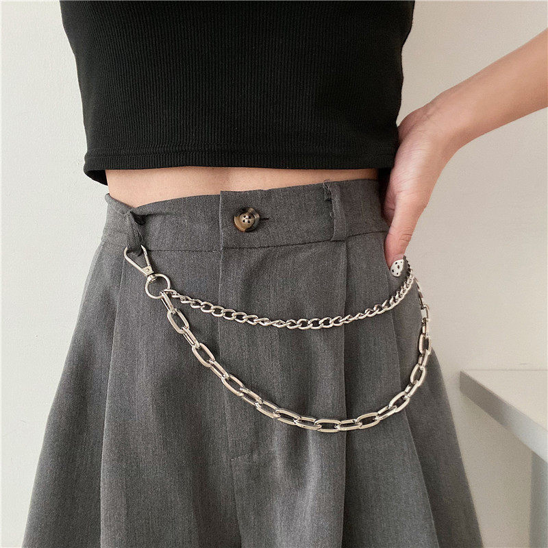 欧美金属裤链ins男女高街小众配饰嘻哈美式裤子挂饰百搭JK腰带潮