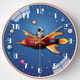 North looking astronaut cartoon children's clock wall clock