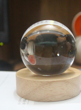 小夜灯台灯底座礼品水晶球底座摆件diy工艺品lde水晶发光木质