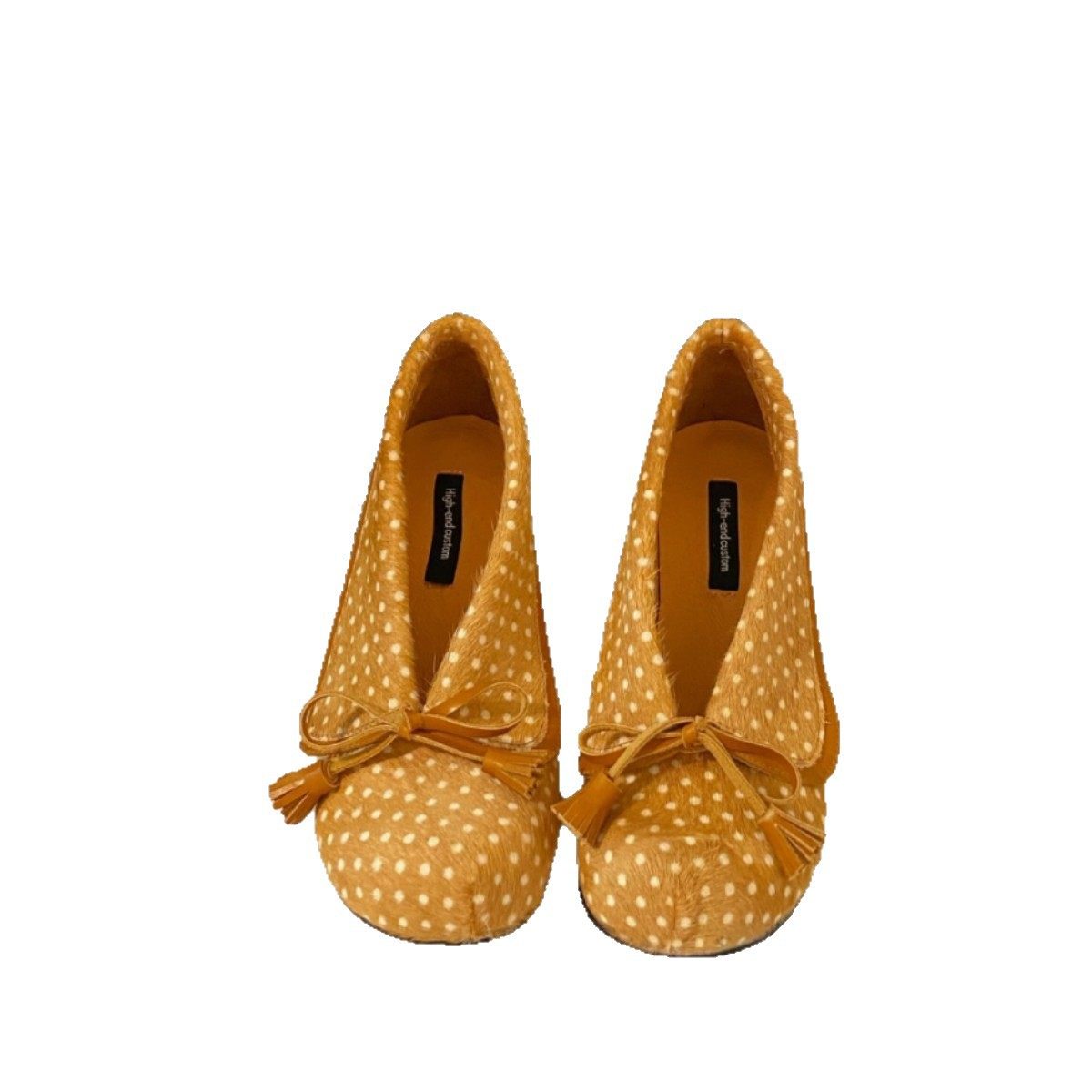 JW stylish 弗拉明戈 复古蝴蝶结马毛波点鞋女法式小高跟单鞋子,淘宝优惠券,粉丝福利购,淘宝优惠卷