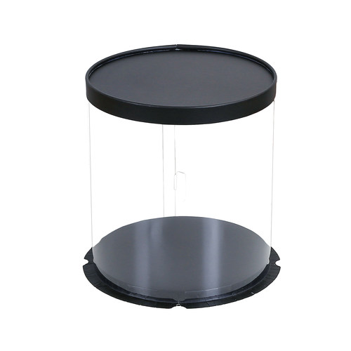 黑色透明圆形蛋糕盒4四6六8八10十12寸单双层加高生日蛋糕包装盒 - 图3