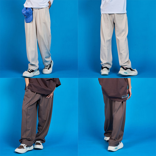 Canotwait functional buckle wide-leg pants casual pants men's and women's long pants autumn and winter