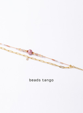beads tango 原创设计师小众品牌 双层唯美串珠手链 电镀24K金