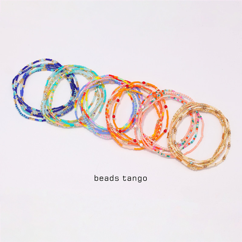 beads tango原创设计师小众品牌多层弹力串珠手链波西米亚 度假风 - 图1