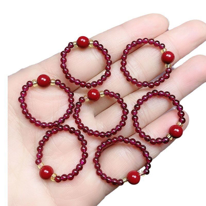 Cinnabar Purple Gold Sand Transfer Bead Ring