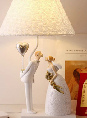 贝汉美创意结婚装饰台灯婚房卧室床头小夜灯氛围简约现代新婚礼物