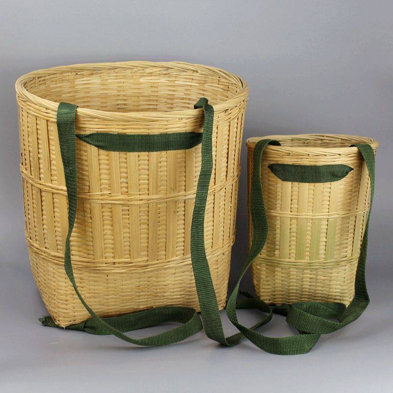 竹编背篓采摘茶叶特大号买菜双肩背箩竹筐收纳篮竹青精编承重力强,淘宝优惠券,粉丝福利购,淘宝优惠卷