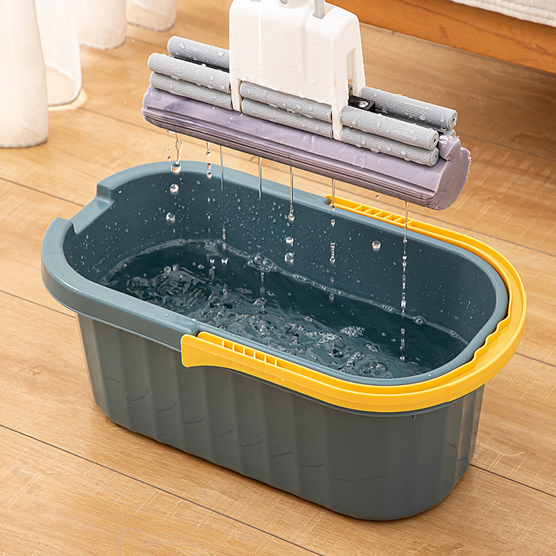 洗拖把桶家用平板海绵拖把单桶墩布桶长方形拖布桶加厚耐用拖地桶 - 图2