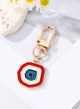 Boho Irregular Heart Evil Eye Keychain Keyring For Friends