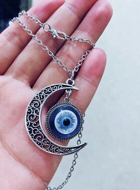 Fashion Turkey Blue Eye Evil Eye Pendant Beautiful Moon