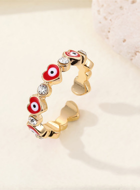 Bohe Haert Evil Eye Finger Rings For Women Gift Bling Love