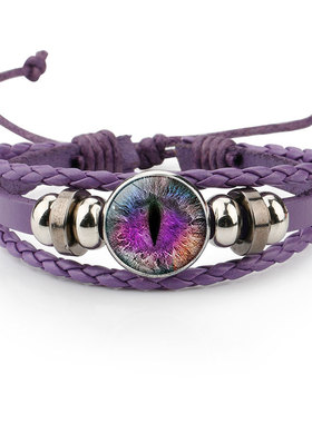 4 Style Dragon Eye Evil Blue Eye Glass Dome Bracelets for