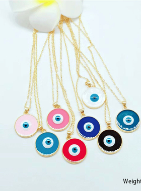 1PC Enamel Evil Blue Eyes Pendant Necklace For Womens