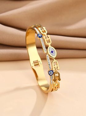Stainless Steel Bangle Blue Devil Eye Model Free Shipping