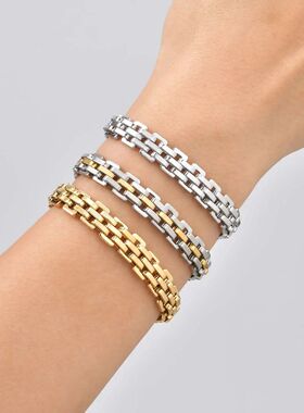 Women's Watch Strap Bracelet Gold Color Stainless Steel