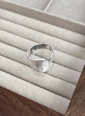 925 Sterling Silver Geometric Irregular Wide Rings for