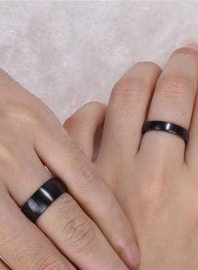 Somen 4/6/8mm Ceramic Ring Black Wedding Engagement Band