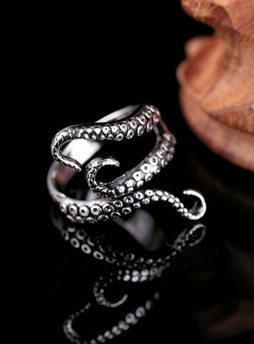 Cool Animal Octopus Rings Simple Punk Gothic Deep Sea Squid