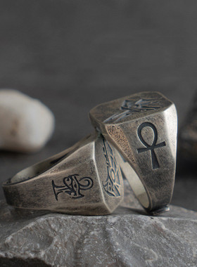 New Design Egyptian Gods Horus and Anubis Pattern Rings for