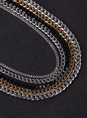 Punk Stainless Steel Necklace 3/5/7mm Curb Cuban Necklaces