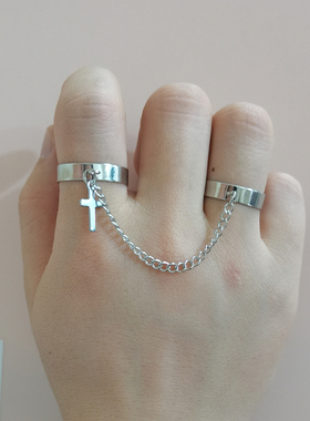 New Punk Cool Hip Pop Rings Multi-layer Adjustable Chain