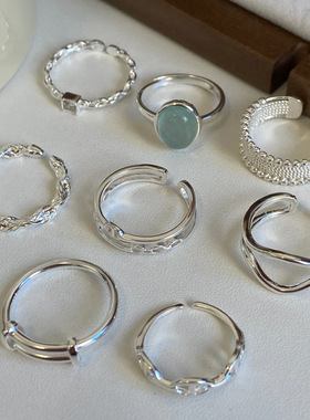 New Sterling Silver Rings For Women men crystal Black watch