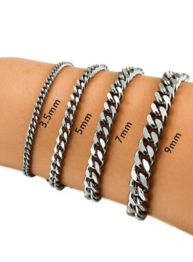 Men's Chunky Stainless Steel Miami Cuban Chain Bracelet