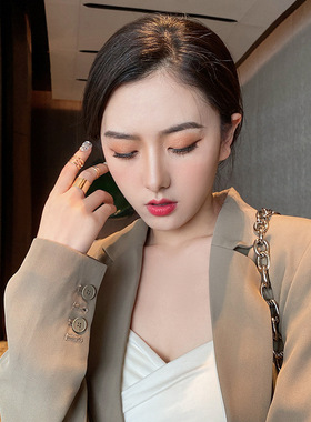 Punk Simple Gold Color Ring Set Women's Geometric Hollw Out