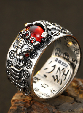 Domineering China Feng Shui Brass Pixiu Ring 2022 Amulet