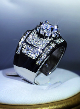 925 Sterling Silver Hot Luxury AAA White Zircon Engagement