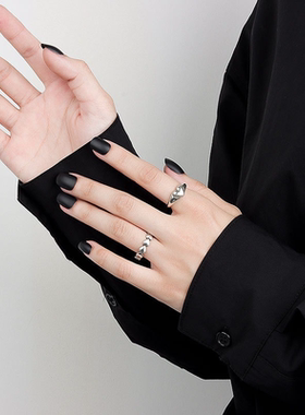 Cute Love Heart Cross Finger Silver Color Open Rings For