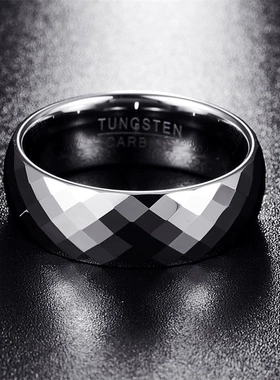 Vnox Black Tungsten Carbide Men's Ring Wedding Engagement