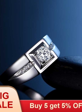 Solitaire male ring 925 Sterling silver 0.5ct AAAAA cz