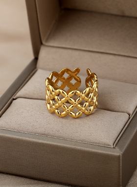 Vintage Geometric Wide Rings For Women Stainelss Steel