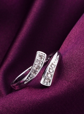 2023 925 Sterling Silver Crystal Open Rings For Women Simple
