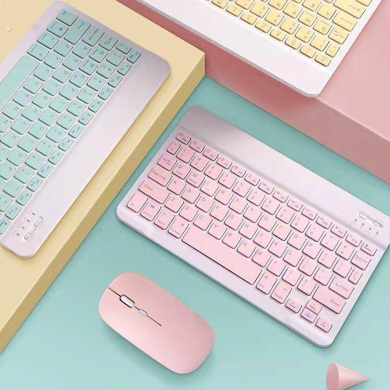 跨境适用ipad10.2蓝牙键盘鼠标套装平板手机通用彩色迷你充电便携,淘宝优惠券,粉丝福利购,淘宝优惠卷