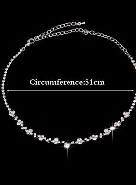 精致超闪水晶项链耳环耳夹套装新娘饰品结婚纱礼服配饰晚宴会耳饰