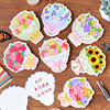 Valentine's Day flower bouquet shape message blessing card