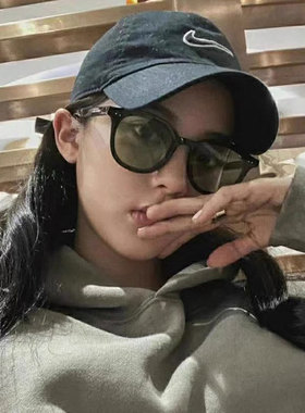 韩潮Jennie同款小脸橘黄墨镜显瘦