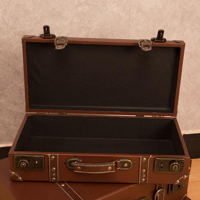 复古手提箱老式皮箱定制英伦旅行箱收纳箱行李箱民国道具箱子木箱
