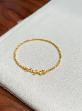 日本MUMI覆古宫廷风小桂花手链女款黄金色小众设计感轻奢气质转运