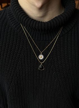 ONEPART项链男潮流小雏菊小众锁骨链毛衣链轻奢高级感女