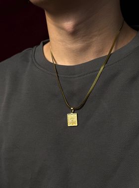 ONEPART时空方牌吊坠项链