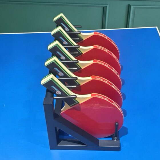 Desktop table tennis racket display storage rack black